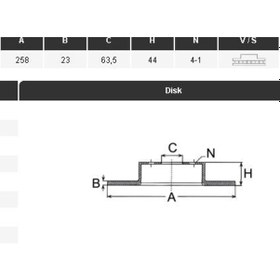 Resim YAVUZSAN 13402 Fren Diski Ön Fiesta VI 08- 258×23×63,5 4 Bijon 
