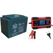 Resim 12v 100ah Ebk İçin Jel Akü Ve Şarj Aleti 10 Amper Ucomen 