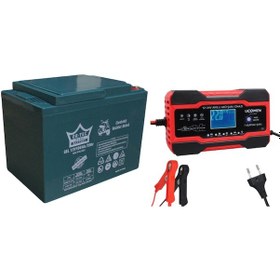 Resim 12v 100ah Ebk İçin Jel Akü Ve Şarj Aleti 10 Amper Ucomen 