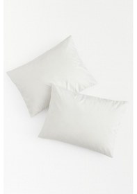 Resim Vevra 2 Li Düz Krem Renk Yastık Kılıfı Pamuklu Kumaş Fermuarlı Gri 