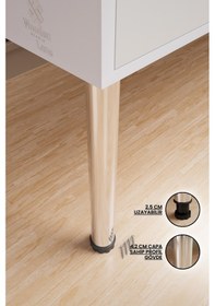 Resim Metal Mobilya Ayağı 35 Cm Krom Tekli Orta Sehpa Yan Sehpa Bank Tv Ünitesi Ayakları Krom 42 Çap 35 Cm 