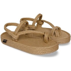 Resim Nomadic Republic Hawaii Platform Kadın Halat Sandalet - Bej 
