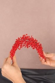 Resim Limelia Barbara Kristal Boncuklu Gelin Saç Aksesuarı - Çamaşır Sepeti - Çamaşır Sepeti, Kırmızı 