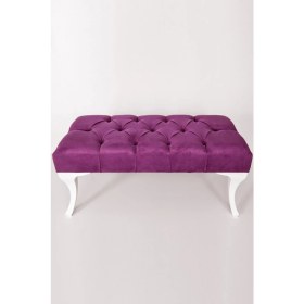 Resim TOKKO Mor Hünkar Büyük Boy Kapı Önü Ayak Ucu Bench Puf 90 cm 