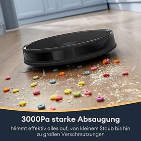Resim Ultenic D6s Robot Vacuum Cleaner, Vibration Mopping, 3000Pa Strong Suction, Super Slim, APP Control, Ideal for Pet Hair, Hard Floors and Carpets 
