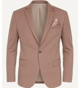 Resim Vizon Erkek Blazer Ceket Esnek Comfort Kumaş, İtalyan Kesim, Tek Düğmeli Slim Fit Şık Model Vizon 