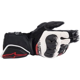 Resim Alpinestars Sp-8 V3 Airflow Korumalı Motosiklet Eldiveni Siyah Beyaz Kırmızı 