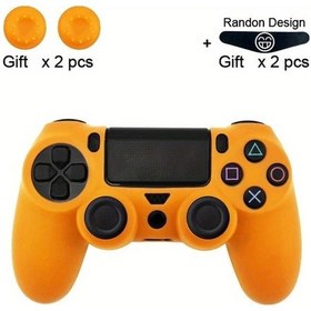 Resim Gaojunshop01 Ps4 Kumanda Kılıfı - Kaymaz, Çizilmeye Dayanıklı Turuncu Oyuncu Aksesuarı 