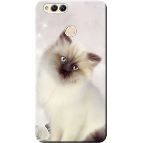Resim Ceppare Huawei Honor 7x Kılıf BND-L21 Desen Baskılı Silikon Kapak Kedi STK:193 
