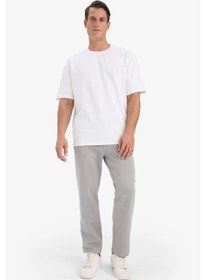 Resim Defacto Regular Fit Beli Bağcıklı Cepli Düz Paça Kalın Eşofman Altı D7836ax25augr198 Gri 