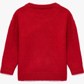 Resim Kız Bebek Uzun Kollu Bisiklet Yaka Geyikli Triko Kazak 