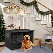 Resim 1 adet Pet Köpek Kabin Kapakları, Mesh Pencereli, Dayanıklı Polyester Pet Köpek Kapakları, İç ve Dış Koruma ve Sıcaklık İçin 