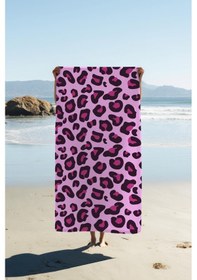 Resim Dijital Baskı Plaj Deniz Havlusu Leoparlı Desen Peştamal Hvl0014 Renkli 