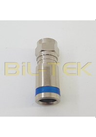 Resim Rg6 Sıkmalı F Konnektör Mavi Şeritli - 100 Adet 