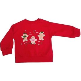 Resim Çikoby Bebek Yılbaşı Temalı Sweatshirt-15303 Kırmızı 