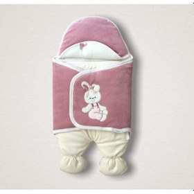 Resim Bebek Dış Kundak Battaniyesi Kadife Ayıcıklı Ayaklı Bebek Kundağı Unisex Hastane Çıkışı Hediyelik Gülkurusu 