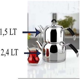 Resim İmaj Aile Silikon Kulplu Çelik Çaydanlık Takımı 