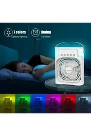 Resim ErginGroup Taşınabilir LED Gece Lambası Masa Üstü Buz Sulu Buhar Hava Soğutucu Fan Klima Vantilatör 