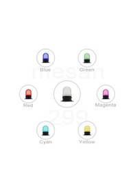 Resim Mesan Ø70 Rgb Led 43 Sesli Siren Taban Montaj Rgb 12-24vac/dc Ms 299.12-24vac/dc 