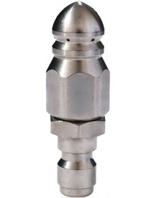 Resim Symbee Stainless Steel Yüksek Basınçlı Temizleme Başlığı - Araba Yıkama, Kanal Temizliği İçin 1/4" Bağlantı 1 Ön 6 Arka Delik 