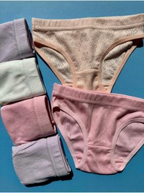 Resim VicTroy Desen Delikli 6 Adet Pamuklu Kız Çocuk Slip Külot 