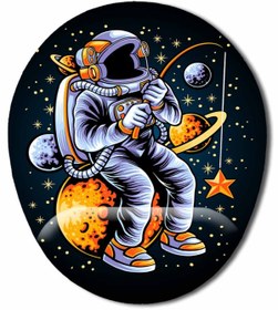 Resim ART HEDİYE Astronot Balık Olta Mouse Pad Mousepad 