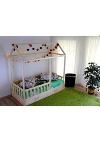 Resim Markaawm Markaawm Montessori Çocuk Yatak Doğal Ahşap 90X190 Karyola Buse Akçaağaç 