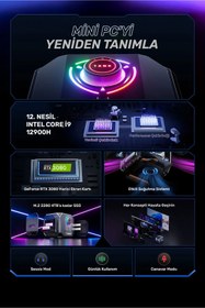 Resim RaXius Vector GT-I129.3080A010 i9-12900H 32GB 2TBSSD RTX3080 FreeDOS Mini PC 