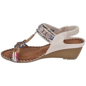 Resim Guja Dolgu Taban Taşlı Kadın Sandalet Gj-15130 Beyaz-beyaz Beyaz 