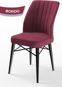 Resim Canisa Concept Flex Serisi, Üst Kalite Mutfak Sandalyesi, Gürgen Siyah Ahşap Ayak, Bordo Sandalye Sandalye Bordo Ayakları Siyah 