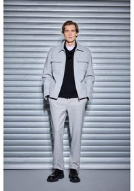 Resim Defacto Slim Fit Dar Kesim Polo Yaka Astarlı Fermuarlı Cepli Kışlık Mont F0461AX25AU Gri 