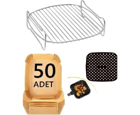 Resim Xxl Airfrey Set Izgara-Pişirme Kağıdı-Delikli Silikon Mat 