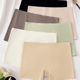 Resim 6 Adet CINESSD Kadın Yumuşak Nefes Alabilen Boxer Külot - Dikişsiz Konfor, Minimalist Tasarım, 6 Nötr Renk (Siyah, Koyu Gri, Açık Yeşil, Beyaz, Bej) - Günlük Kullanım İç Çamaşırları, Rahat İç Giyim, Modern Kaliteli İç Çamaşırı 