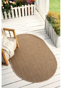 Resim İndia Kahve Oval Halı Salon Oturma Odası Çocuk Odası Yatak Odası Halısı 671 Kahve 