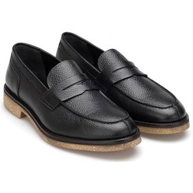 Resim Karan Hakiki Deri Erkek Loafer Siyah 