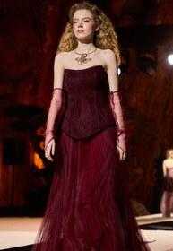 Resim Cassia Suede Corset Top - 44 