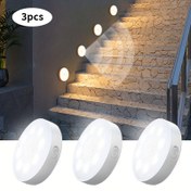 Resim 3'lü paket AMILL Hareket Sensörlü Adım Işıkları, 8LEDs İç Mekan USB Şarj Edilebilir Ayarlanabilir Sconce, 120° Ultra Geniş Kızılötesi İndüksiyon, Yarı Yıkama Montajı, Plastik Gölgelik, Pil Gücü (250mAh), Gardırop, Giriş, Koridor, Balkon, Okuma Aydınlatması için 