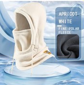 Resim Kış Binicilik Balaclava Şapkası, Unisex - Gizli Burun Bantlı Sıcak Ve Rüzgar Geçirmez Kask Bej 