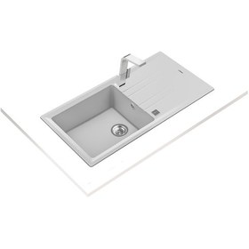 Resim Teka Stone 60 L-Tg 1B 1D Auto Wst Beyaz Tegranıte Mutfak Eviyesi 