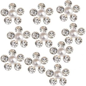 Resim Basto 2x 10 Adet Düz Arkaya Süsleme Düğmeleri Armut Çiçek Düğün Aksesuarları 5 (Yurt Dışından) 