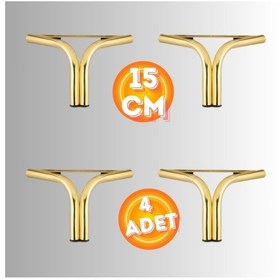 Resim 15 Cm Metal Magnolia Koltuk Ayağı Mobilya Ayağı Ünite Ayağı Konsol Ayağı Puf Berjer Ayağı 4 Adet Gold 