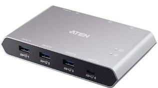 Resim ATEN-US3342 2-Port USB-C Gen 2 Paylaşım Switch'i, Power Pass-through özellikli<br> 2-Port USB-C Gen 2 Sharing Switch with Power Pass-through 