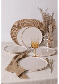 Resim Keramika Straw Nordıc Servis Tabağı 26 Cm 6 Adet Krem 