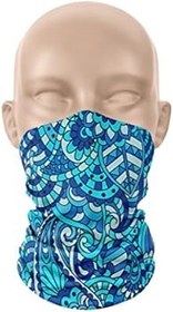 Resim Turkuaz Desenli Bandana Boyunluk - Çok Amaçlı, Esnek Yüz Maskesi, Spor Outdoor, Kafa Bandı, Erkek ve Kadın İçin 