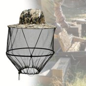 Resim Boyun Kapağı ve Çene Kayışı ile Kamuflaj Sivrisinek Karşıtı Balıkçı Şapkası - Balıkçılık, Yürüyüş, Bahçe İşleri ve Arıcılık için Üniseks Dış Mekan Güneş Koruma Şapkası, Sivrisinek Kovucu, Havalandırmalı Başlık, Dayanıklı Saç Bandı, İnce Ağ Yapısı 
