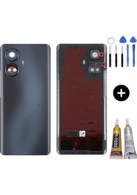 Resim Realme 10 Pro Plus Uyumlu Lensli Arka Pil Kapağı Siyah + Montaj Seti Çok Renkli 