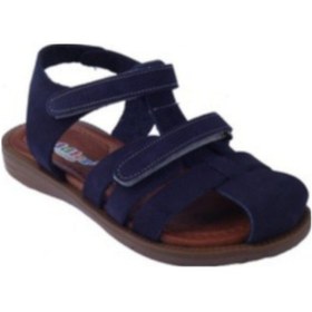 Resim Toddler 01216 Anatomik Deri Ortopedik Taban Unisex Sandalet 21-25 Lacivert 