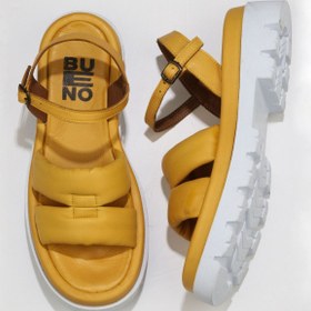 Resim Bueno Shoes Sarı Deri Kadın Düz Sandalet 01wu7301 