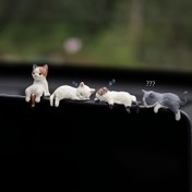 Resim 4 Parça Sevimli Kedi Araba Gösterge Paneli Dekor Seti - Araç İçi & Ekran Görüntüsü için Mini Karikatür Süsler 