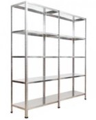 Resim Herrafburada Çelikrafburada 5 Katlı Duble 2 Li Galvaniz Çelik Raf Arşiv Depo Kiler Rafı 43x150x200 